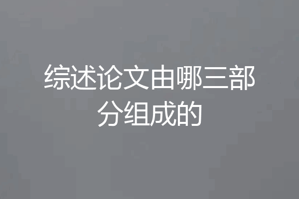 综述论文由哪三部分组成的