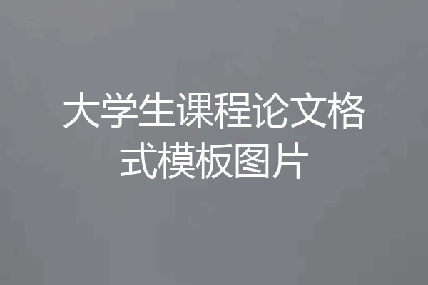 大学生课程论文格式模板图片