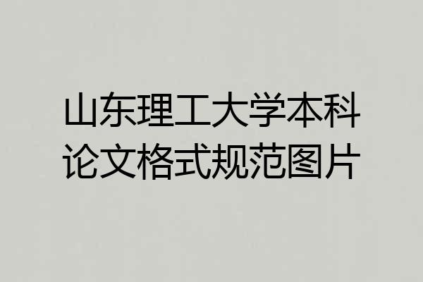 山东理工大学本科论文格式规范图片