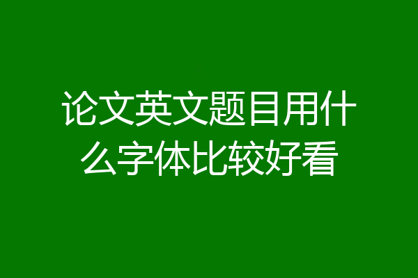 论文英文题目用什么字体比较好看