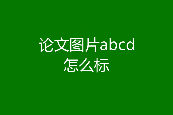 论文图片abcd怎么标