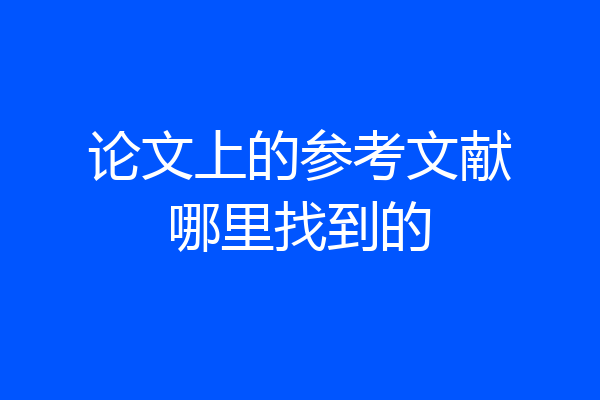论文上的参考文献哪里找到的