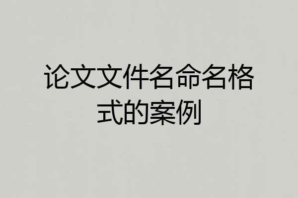 论文文件名命名格式的案例