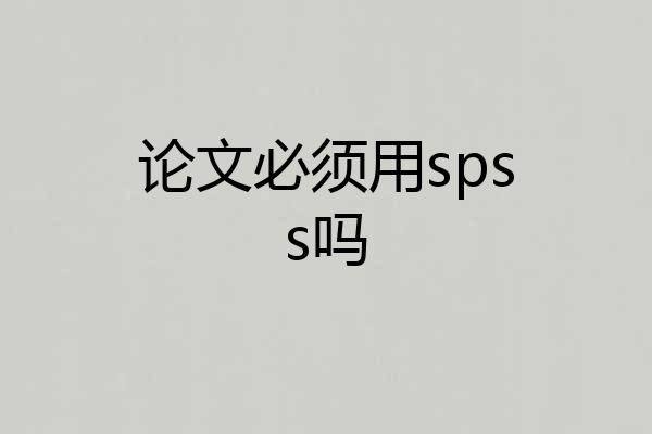论文必须用spss吗