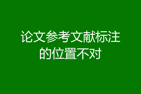 论文参考文献标注的位置不对