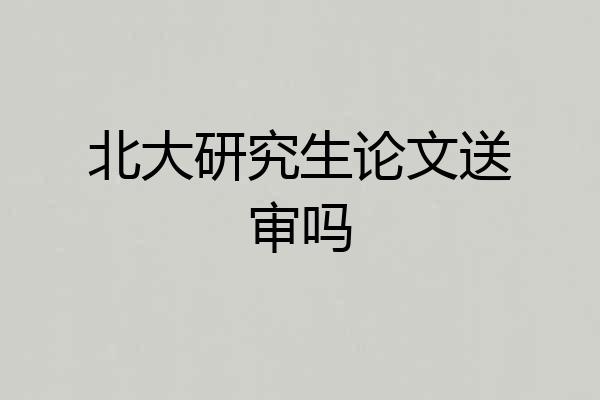北大研究生论文送审吗