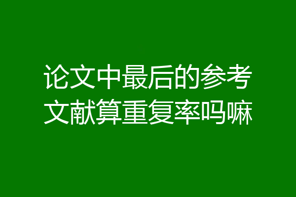 论文中最后的参考文献算重复率吗嘛