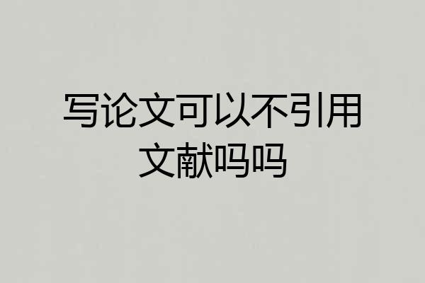 写论文可以不引用文献吗吗