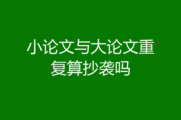 小论文与大论文重复算抄袭吗