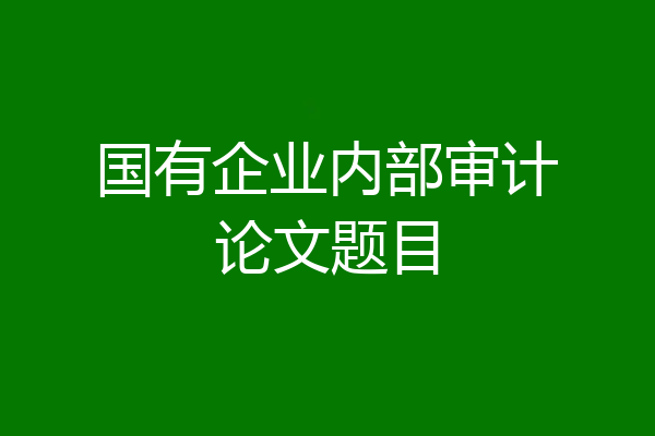 国有企业内部审计论文题目