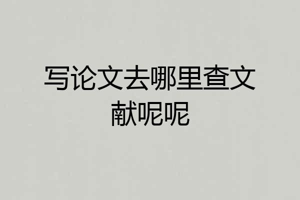 写论文去哪里查文献呢呢
