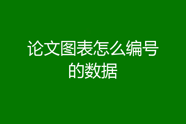 论文图表怎么编号的数据