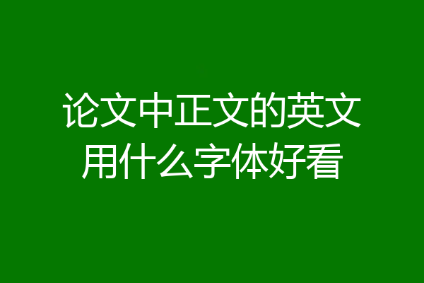 论文中正文的英文用什么字体好看