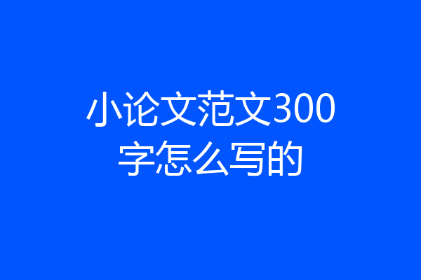 小论文范文300字怎么写的