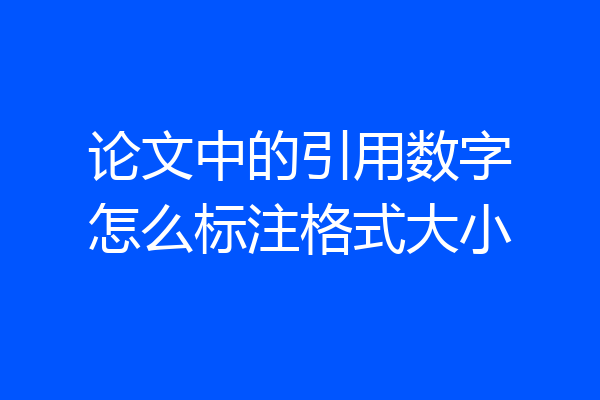 论文中的引用数字怎么标注格式大小