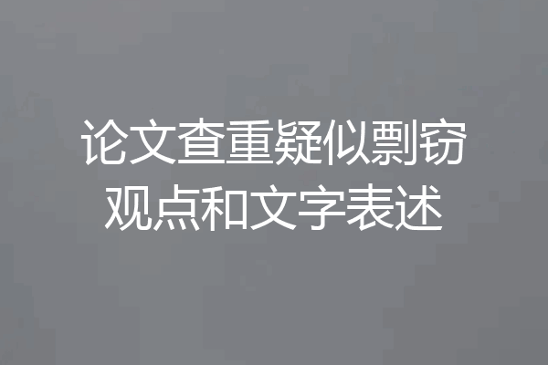 论文查重疑似剽窃观点和文字表述