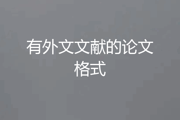 有外文文献的论文格式