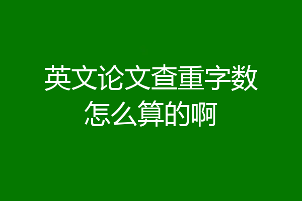 英文论文查重字数怎么算的啊