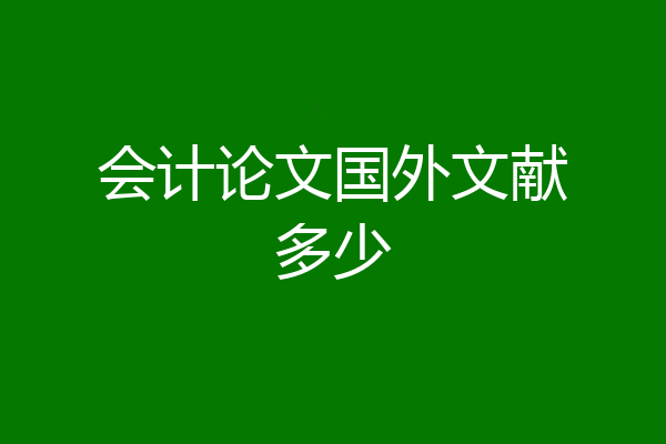 会计论文国外文献多少