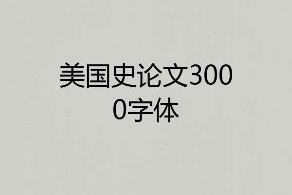 美国史论文3000字体