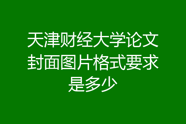 天津财经大学论文封面图片格式要求是多少