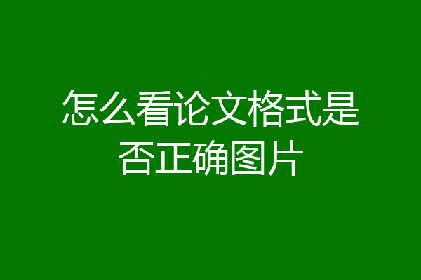 怎么看论文格式是否正确图片