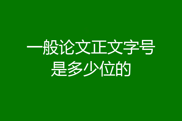 一般论文正文字号是多少位的