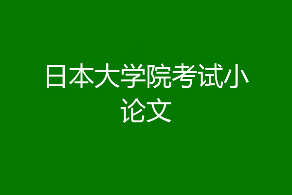日本大学院考试小论文