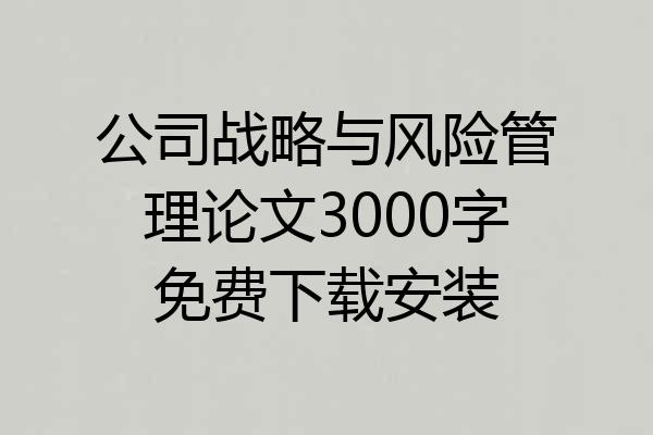 公司战略与风险管理论文3000字免费下载安装