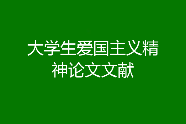 大学生爱国主义精神论文文献