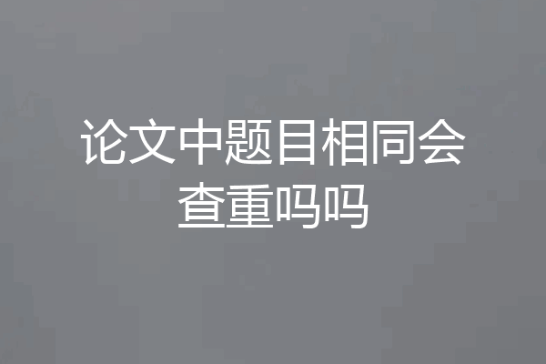 论文中题目相同会查重吗吗