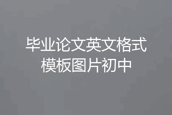 毕业论文英文格式模板图片初中