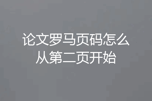 论文罗马页码怎么从第二页开始