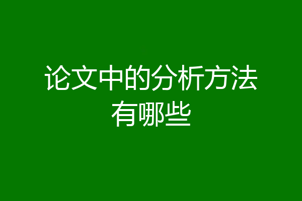论文中的分析方法有哪些