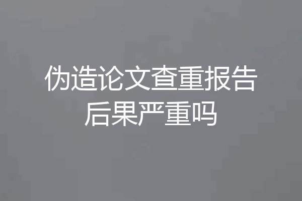 伪造论文查重报告后果严重吗