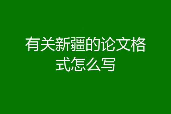 有关新疆的论文格式怎么写