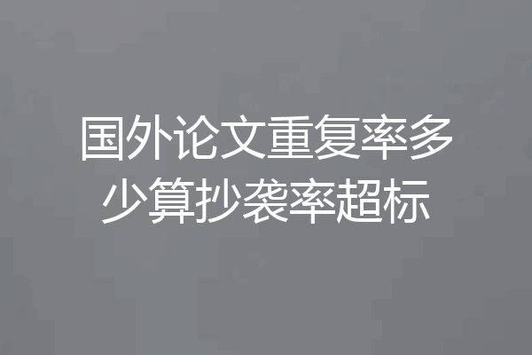 国外论文重复率多少算抄袭率超标