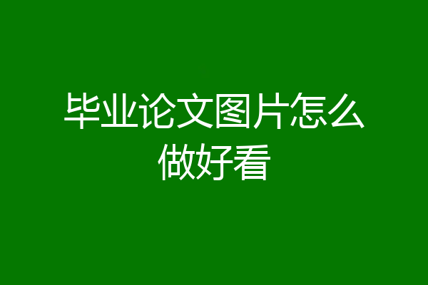 毕业论文图片怎么做好看