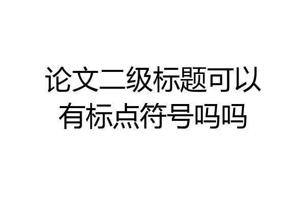 论文二级标题可以有标点符号吗吗