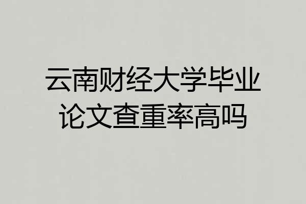 云南财经大学毕业论文查重率高吗