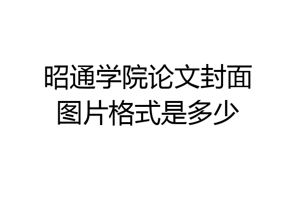 昭通学院论文封面图片格式是多少