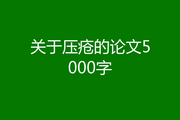 关于压疮的论文5000字