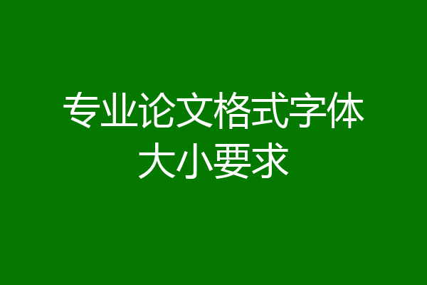 专业论文格式字体大小要求