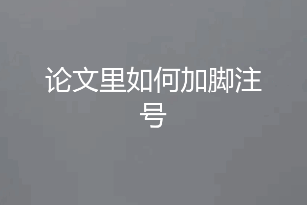 论文里如何加脚注号