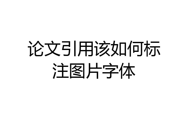论文引用该如何标注图片字体