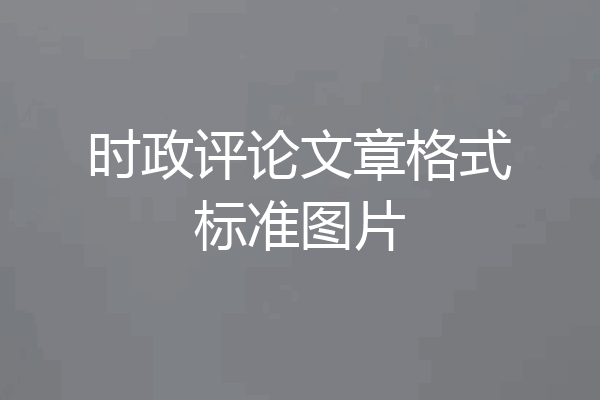 时政评论文章格式标准图片