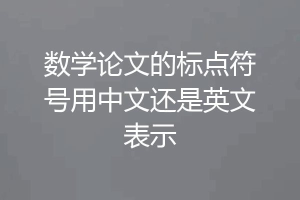 数学论文的标点符号用中文还是英文表示