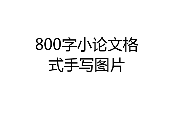 800字小论文格式手写图片