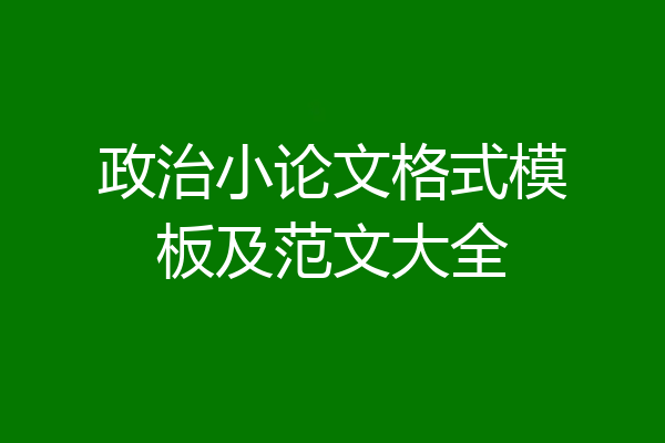 政治小论文格式模板及范文大全