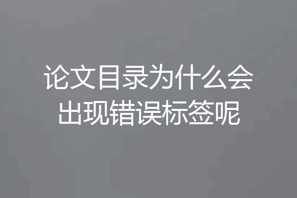 论文目录为什么会出现错误标签呢